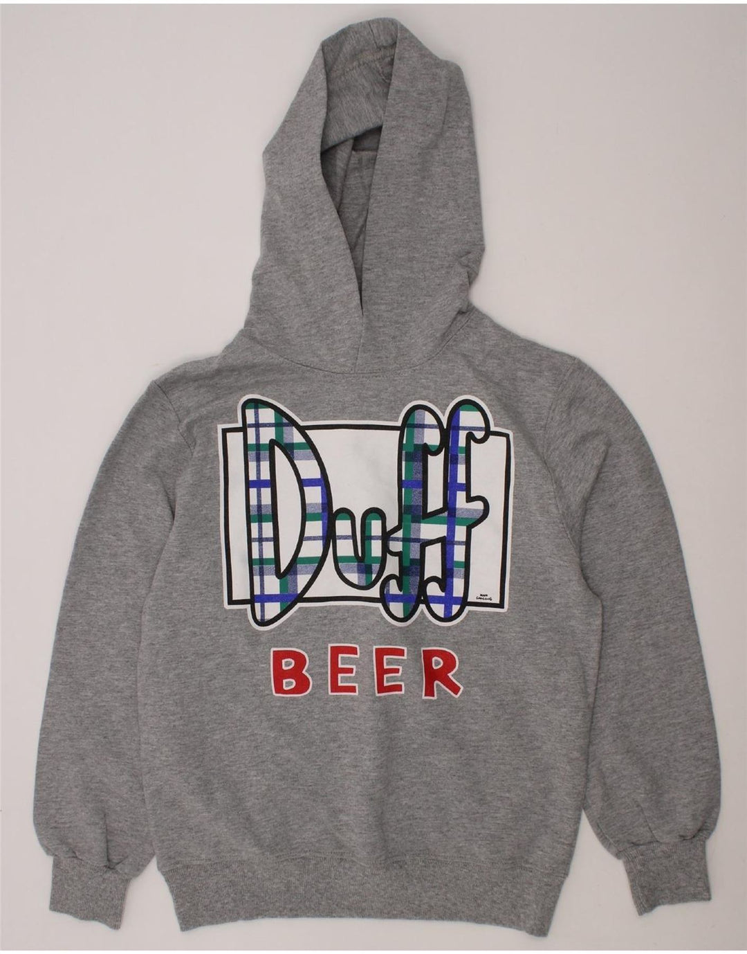 THE SIMPSONS Girls Graphic Hoodie Jumper 7-8 Years Grey Cotton Vintage The Simpsons and Second-Hand The Simpsons from Messina Hembry 