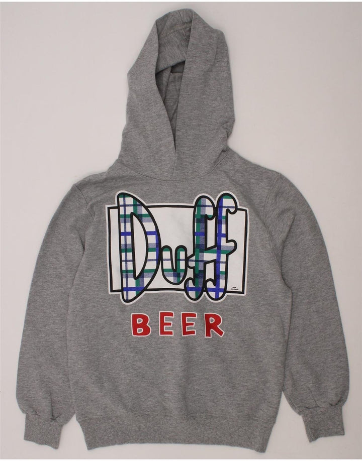 THE SIMPSONS Girls Graphic Hoodie Jumper 7-8 Years Grey Cotton Vintage The Simpsons and Second-Hand The Simpsons from Messina Hembry 