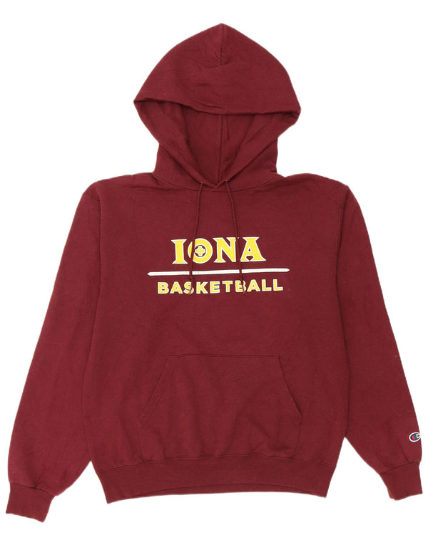 Campeão feminino Lona Basketball gráfico moletom com capuz Reino Unido 10 pequeno Borgonha