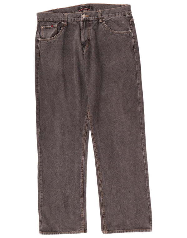Pierre Cardin Mens Straight Jeans W36 L30 Cinza Algodão