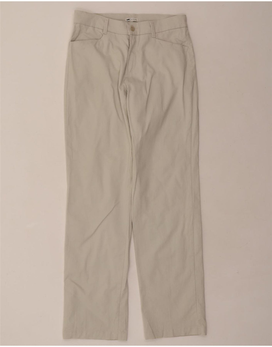 LEE Womens Straight Casual Trousers US 10 Large W32 L33 Beige Cotton Vintage Lee and Second-Hand Lee from Messina Hembry 