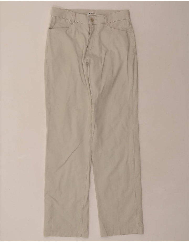 LEE Womens Straight Casual Trousers US 10 Large W32 L33 Beige Cotton Vintage Lee and Second-Hand Lee from Messina Hembry 
