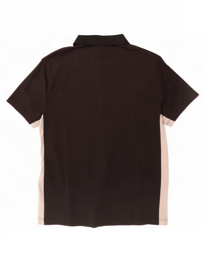 Camisa polo masculina Nike UK 42/44 grande preto colorblock poliéster