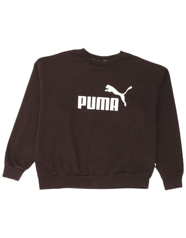 Puma feminino gráfico moletom jumper UK 18 XL algodão preto