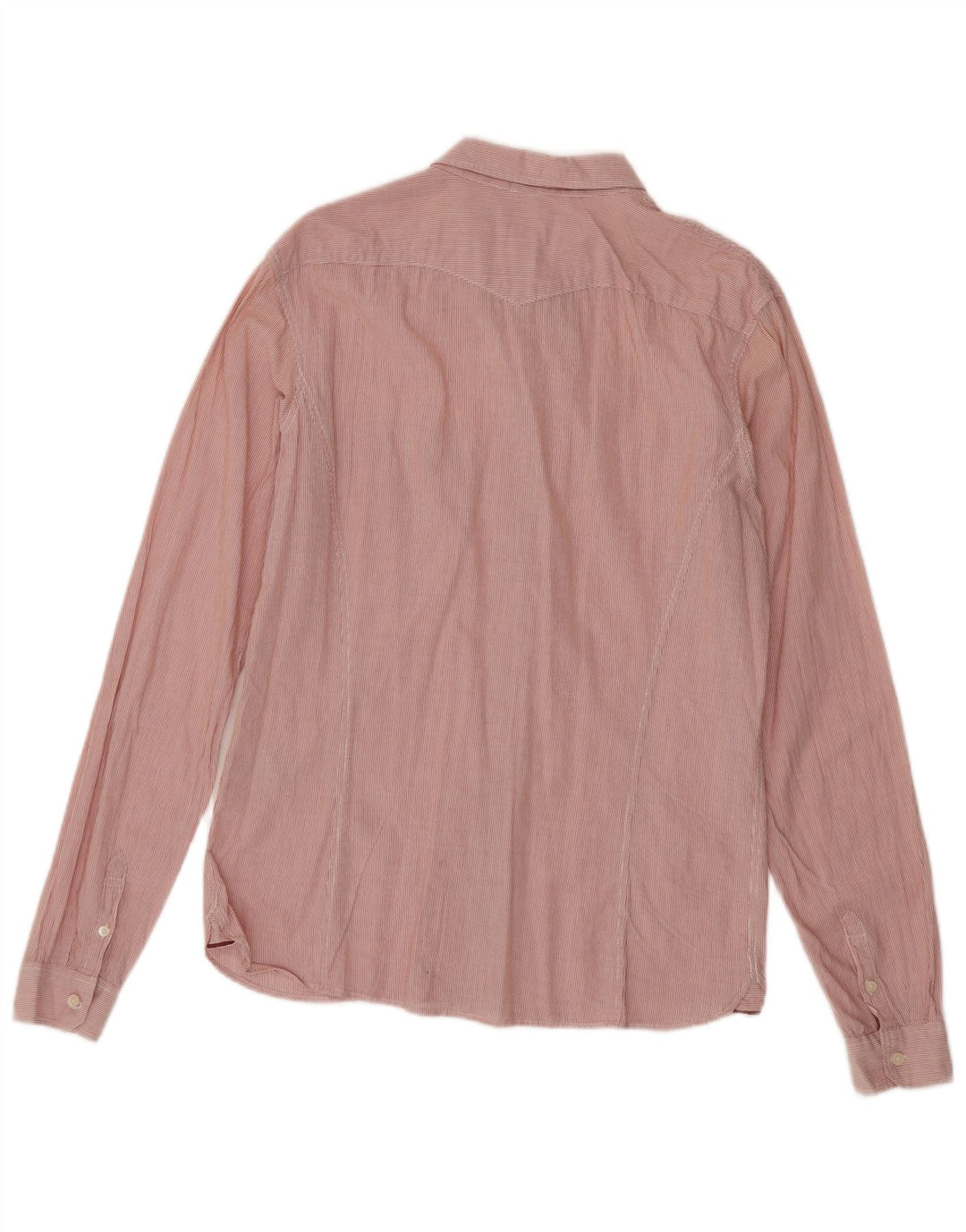 Camisa feminina Levi's UK 16 grande algodão listrado vermelho