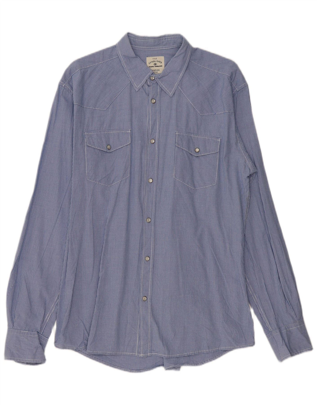 Camisa masculina TOM TAILOR grande xadrez azul