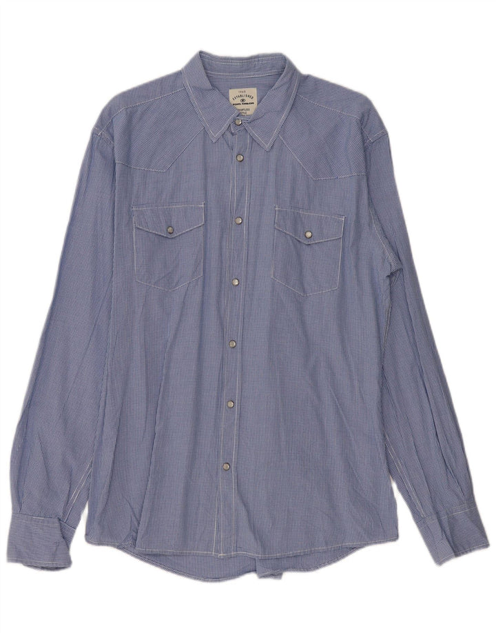 Camisa masculina TOM TAILOR grande xadrez azul