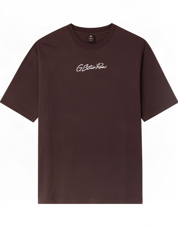 G-Star Camiseta masculina gráfica Top de algodão preto médio