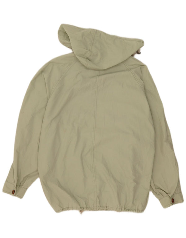 Jaqueta bomber com capuz masculina vintage poliéster verde Reino Unido 42 XL
