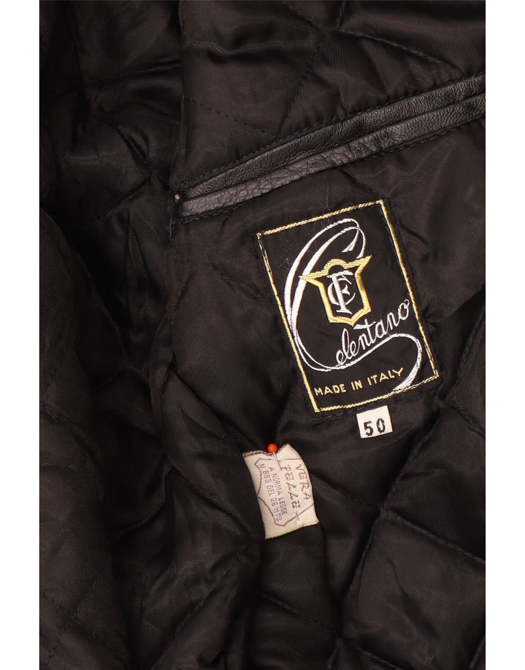 Jaqueta de couro masculina vintage IT 50 grande couro preto