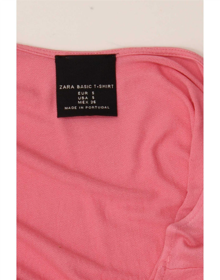 Zara Womens Crop Top Manga Longa Reino Unido 10 Pequeno Rosa