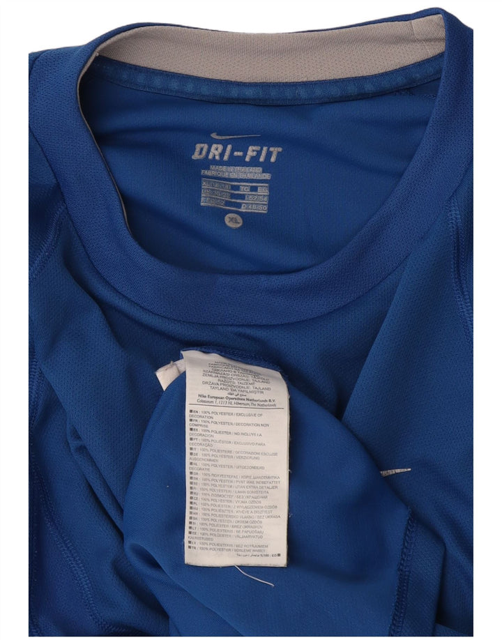 Top Nike Dri Fit Feminino Manga Longa UK 20/22 XL Azul Poliéster