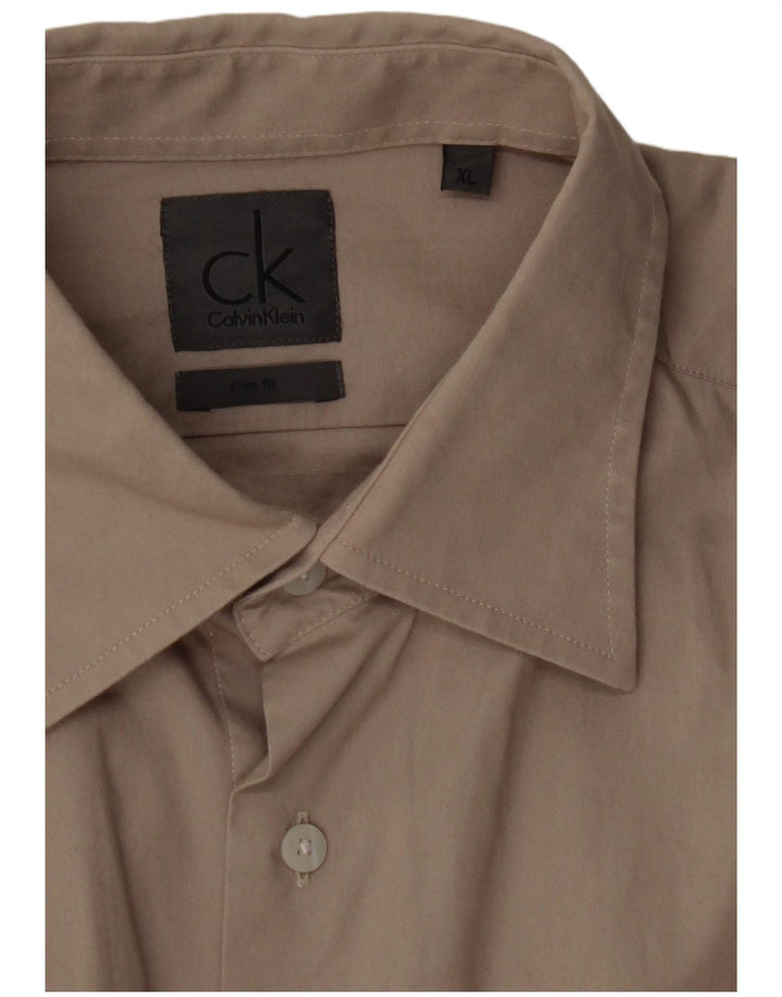 Camisa masculina CALVIN KLEIN Slim Fit XL Bege