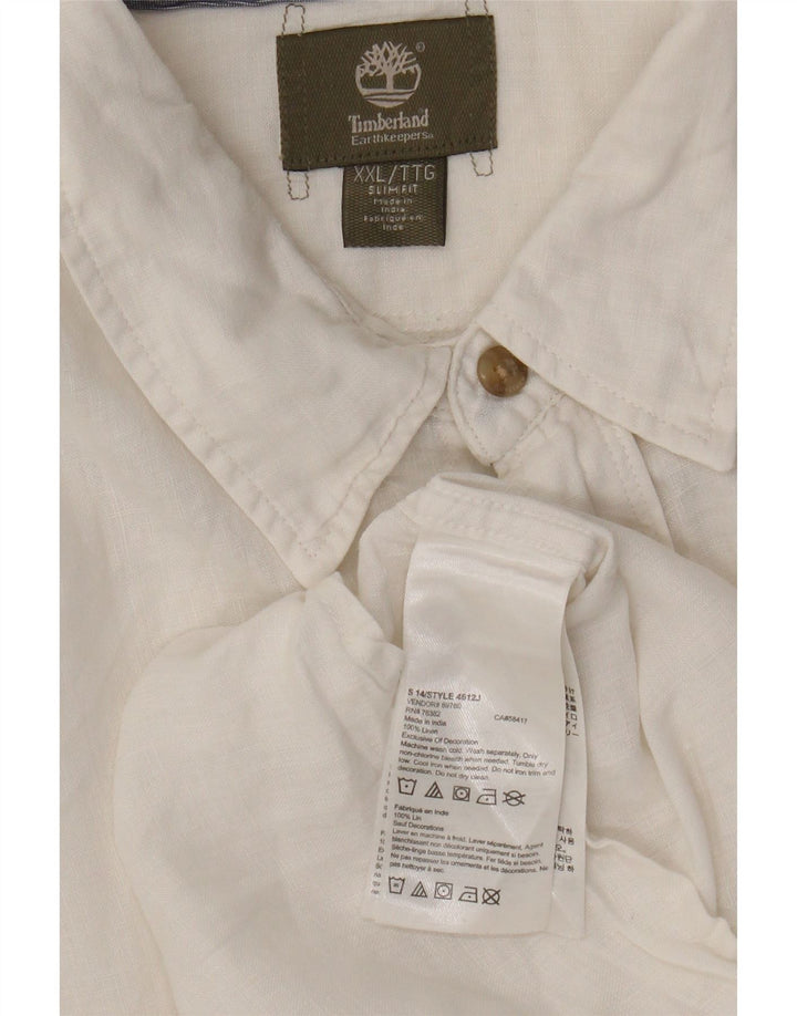 Camisa masculina Slim Fit Timberland 2XL linho branco