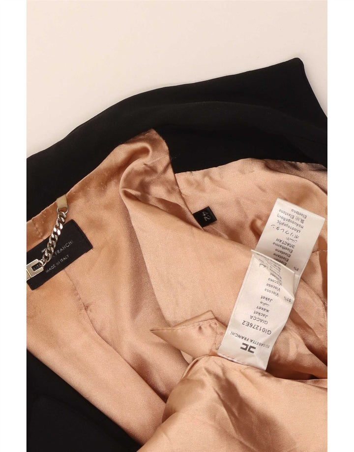 Elisabetta Franchi Womens Longline Blazer Jacket IT 42 Medium Black