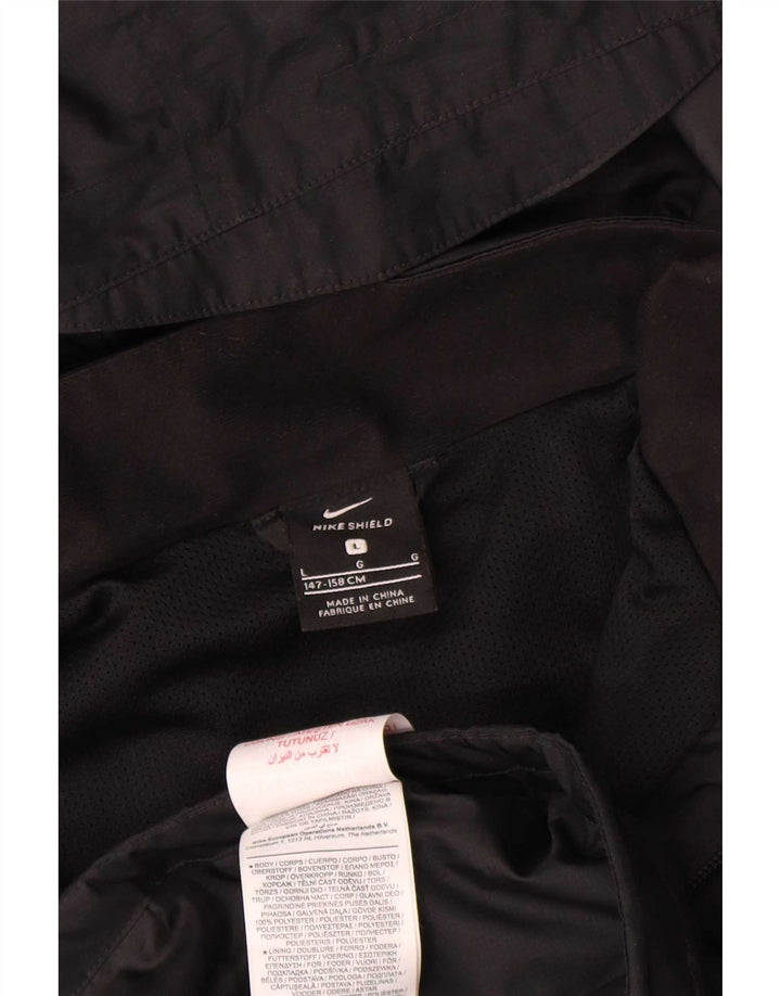 Jaqueta de chuva com capuz Nike Boys 12-13 anos grande poliéster preto