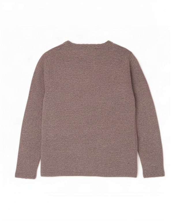 Suéter cardigã feminino Marks & Spencer UK 16 grande lã de cordeiro roxa