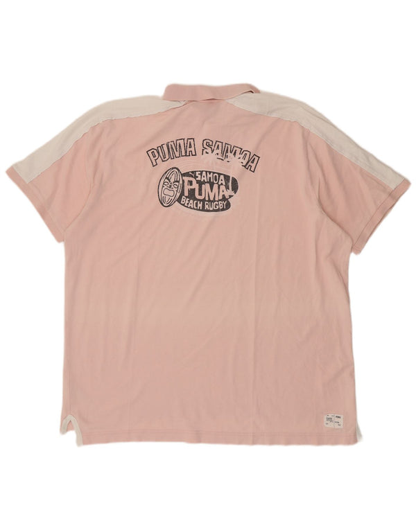 Camisa polo masculina Puma 2XL algodão colorblock rosa