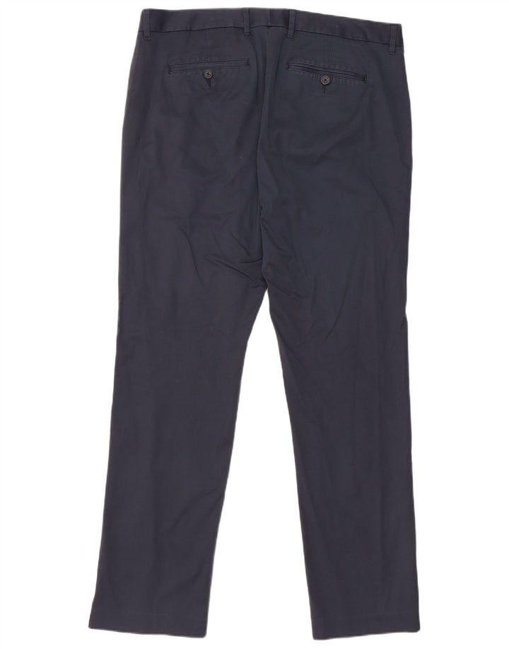 BONOBOS Calça masculina segunda-feira reta Chino W35 L32 algodão azul marinho