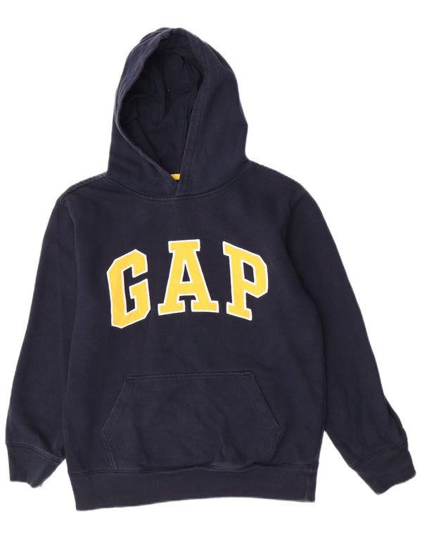 Suéter com capuz gráfico Gap Boys 13-14 anos 2XL algodão azul marinho