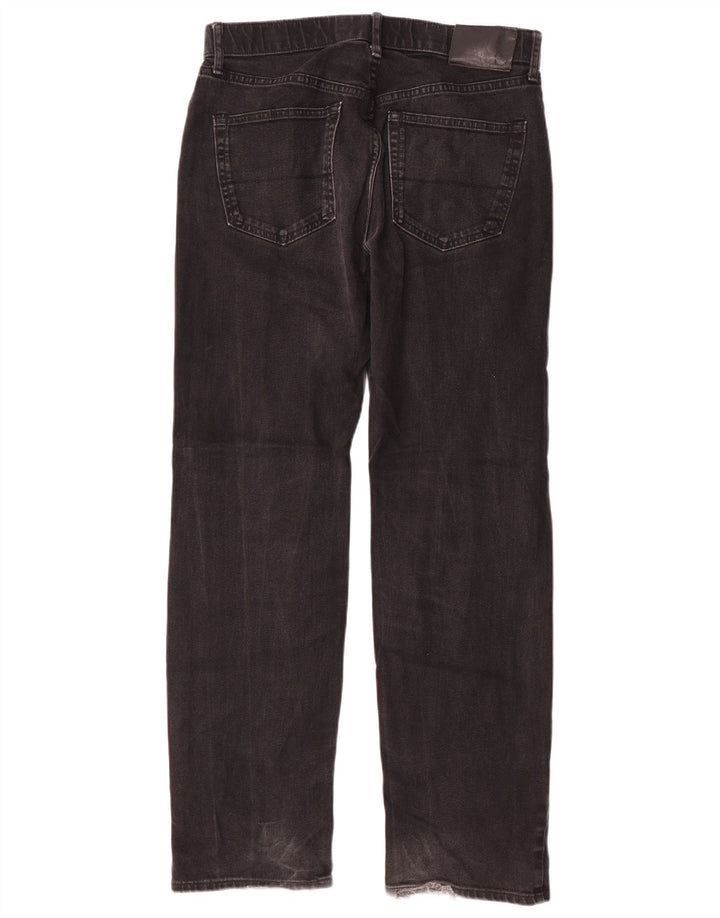 Calça jeans reta regular masculina Marks & Spencer W32 L31 algodão preto