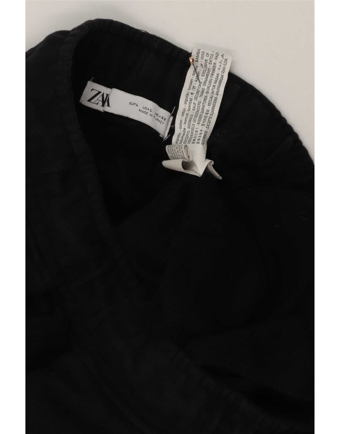 Calça de treino masculina Zara grande algodão preto