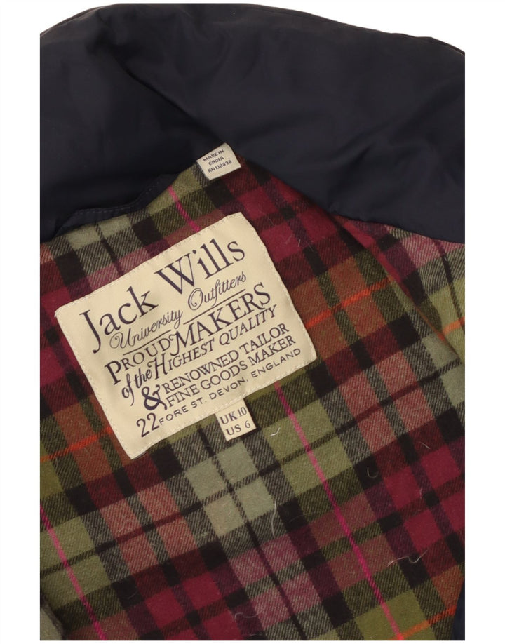 Colete acolchoado feminino Jack Wills Reino Unido 10 pequeno azul marinho