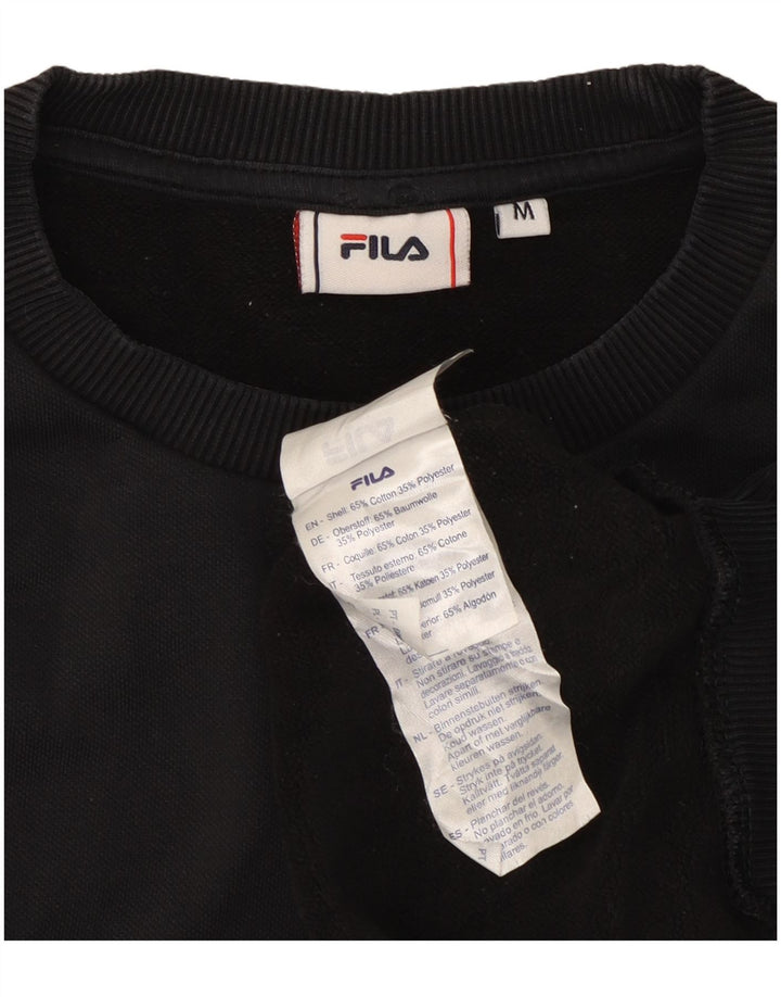 Fila moletom masculino jumper médio algodão preto