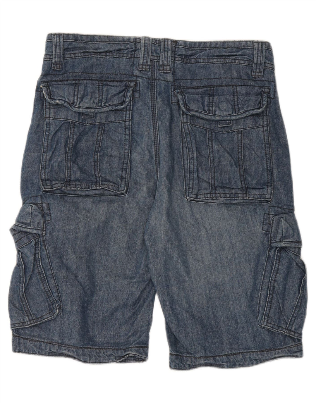 Shorts jeans cargo masculino FAT FACE W32 algodão azul médio