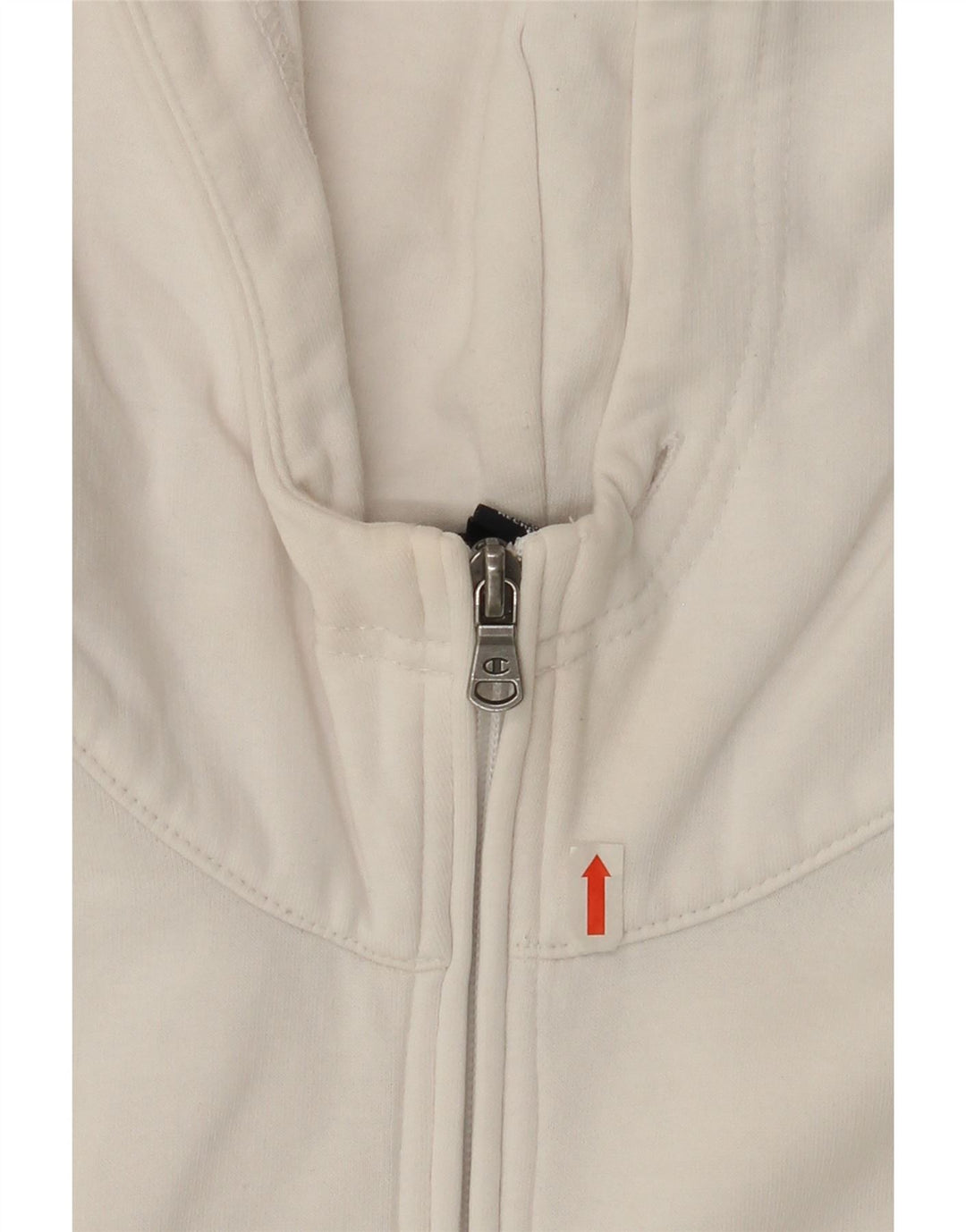 CHAMPION Womens Graphic Zip Neck Hoodie Jumper UK 18 XL White Cotton Vintage Champion and Second-Hand Champion from Messina Hembry 