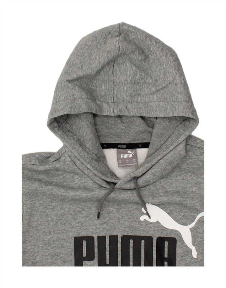 PUMA Womens Graphic Hoodie Jumper UK 6 XS Grey Cotton Vintage Puma and Second-Hand Puma from Messina Hembry 