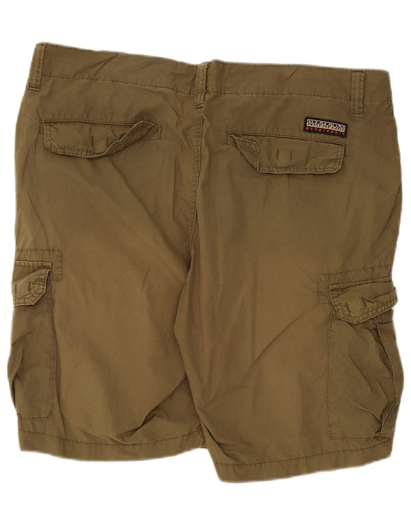 Shorts cargo masculino Napapijri W36 grande algodão cáqui