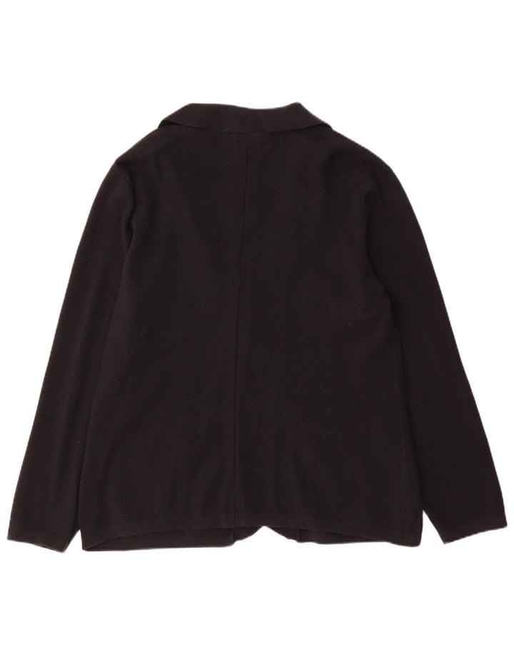 Jaqueta blazer feminina Esprit de malha com 2 botões Reino Unido 14 grande algodão preto
