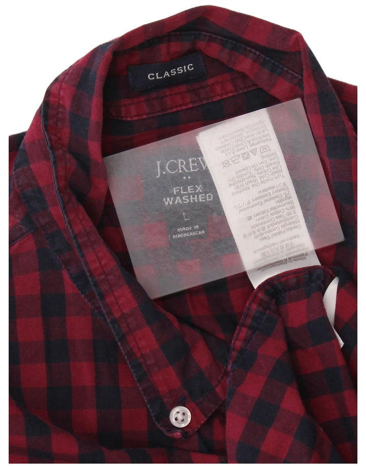 J. CREW Camisa masculina clássica de ajuste grande algodão guingão azul marinho