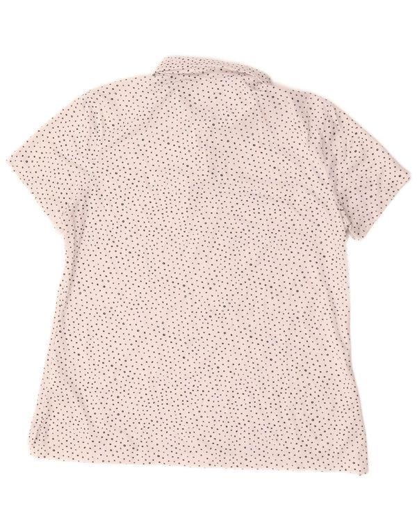 Camisa polo feminina Nike Dri Fit UK 16 grande poliéster manchado branco