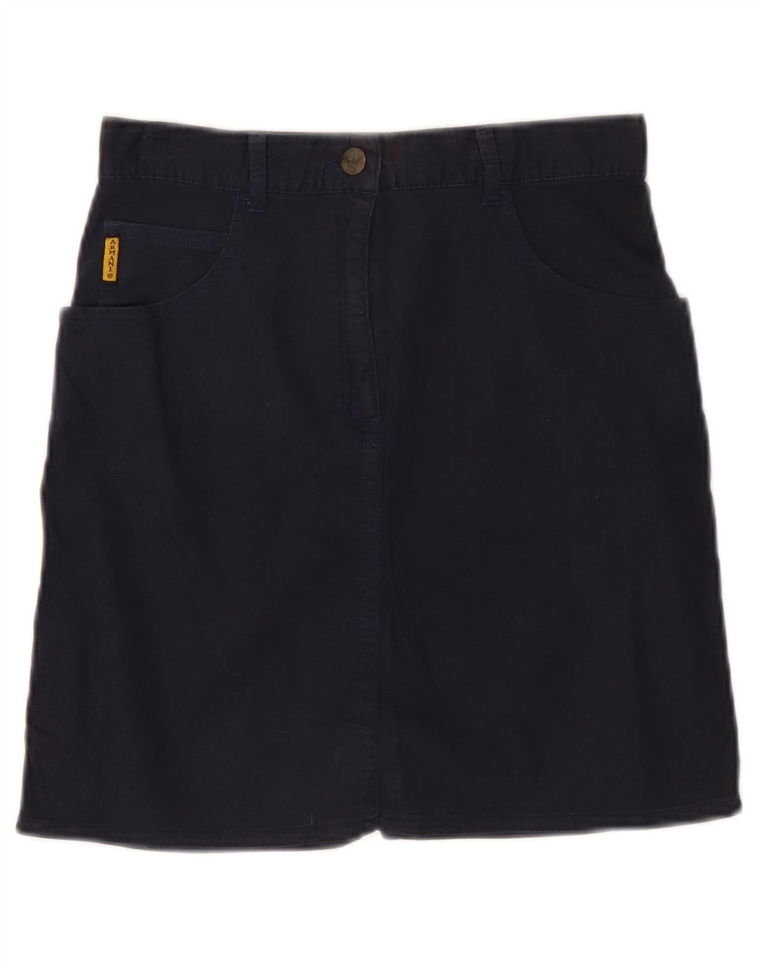 GIORGIO ARMANI Meninas Saia Lápis 11-12 Anos W26 Azul Marinho Algodão