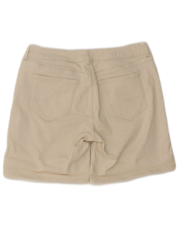 Shorts de brim das mulheres gordas da cara Reino Unido 10 W30 pequeno fora do algodão branco