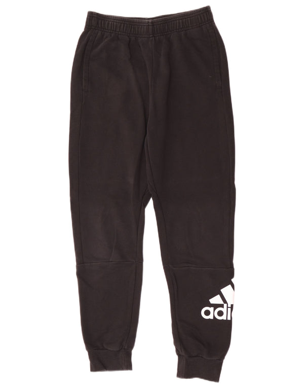 Adidas meninos calças de treino gráfico joggers 13-14 anos algodão preto