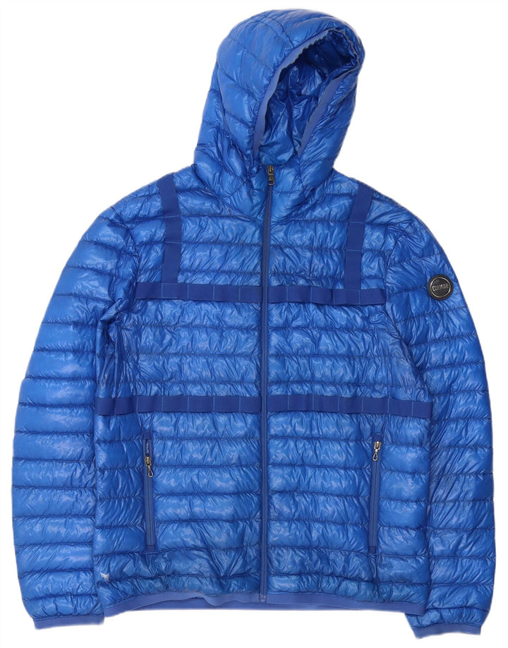 Jaqueta masculina acolchoada com capuz Colmar IT 54 poliéster azul grande