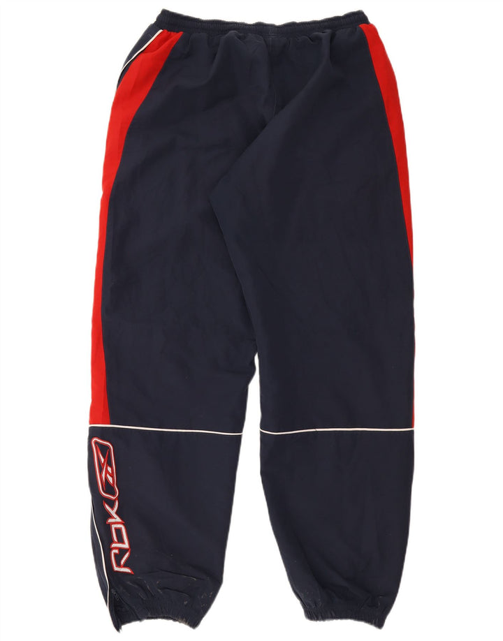 Reebok Mens Graphic Tracksuit Calças Joggers Médio Azul Marinho Colourblock