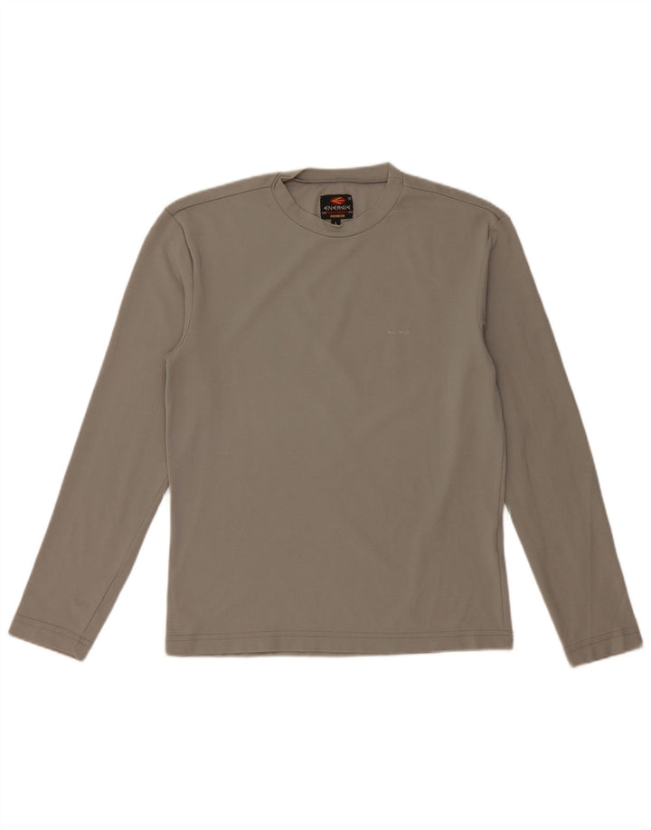 Energie Top feminino de manga comprida UK 14 grande cinza nylon