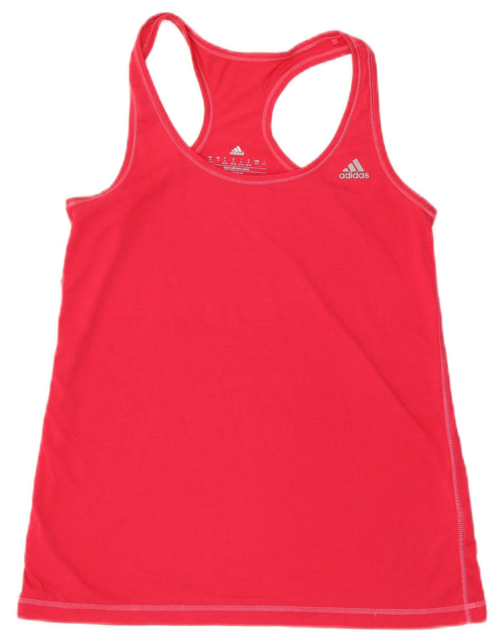 Adidas Womens Climalite Vest Top UK 12/14 Médio Rosa Poliéster