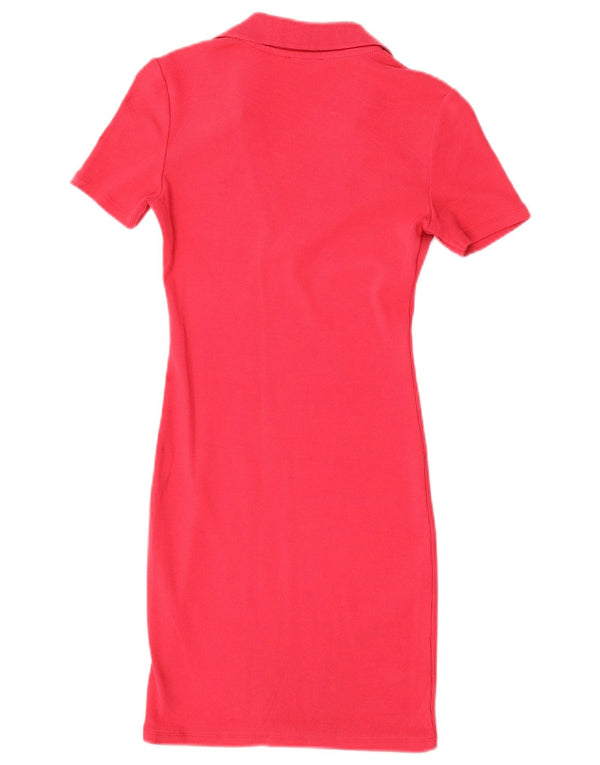 Vestido bodycon feminino Zara UK 10 pequeno algodão vermelho