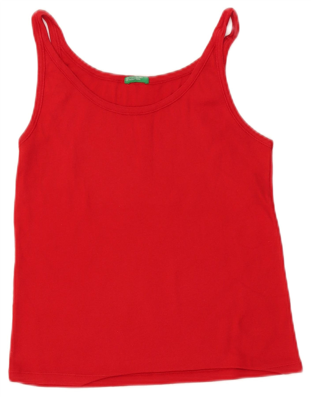 Top cami feminino BENETTON UK 12 algodão vermelho médio