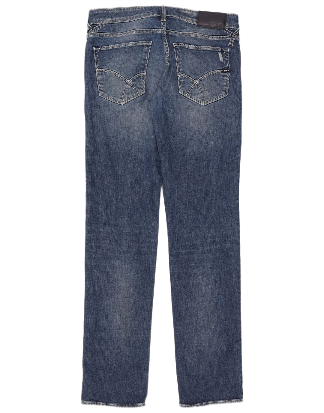 Gas Mens Slim Jeans W32 L34 Azul Algodão