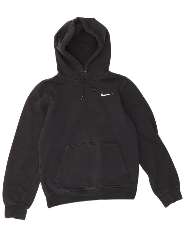Nike Womens Hoodie Jumper UK 6 XS Algodão Preto
