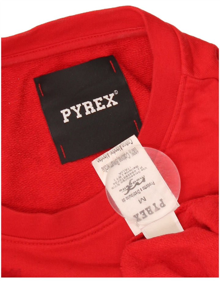 Suéter gráfico feminino Pyrex UK 14 algodão vermelho médio