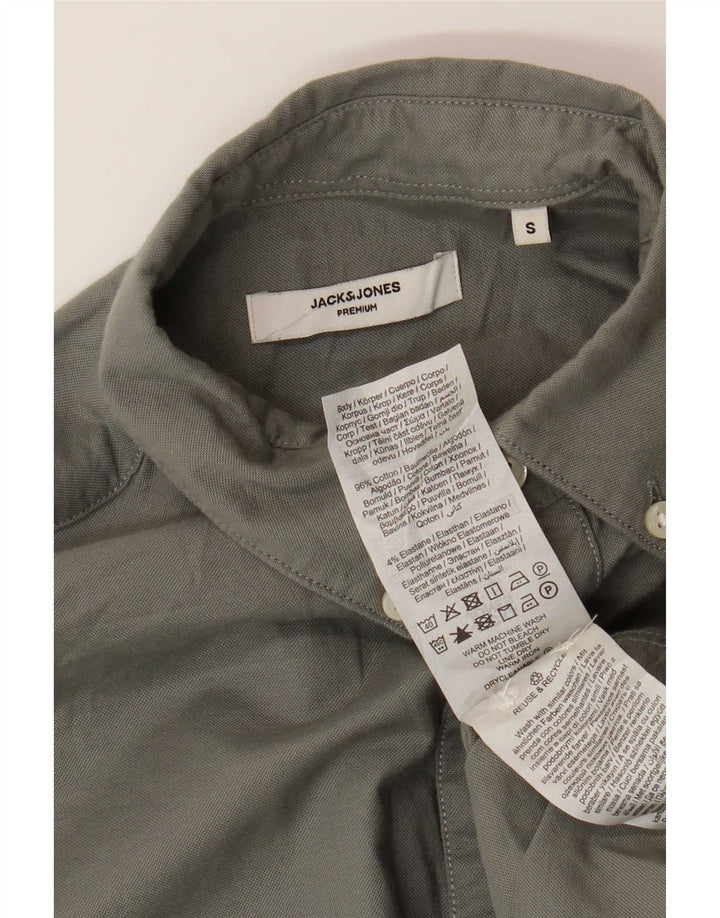 Camisa masculina Jack & Jones pequena cinza algodão