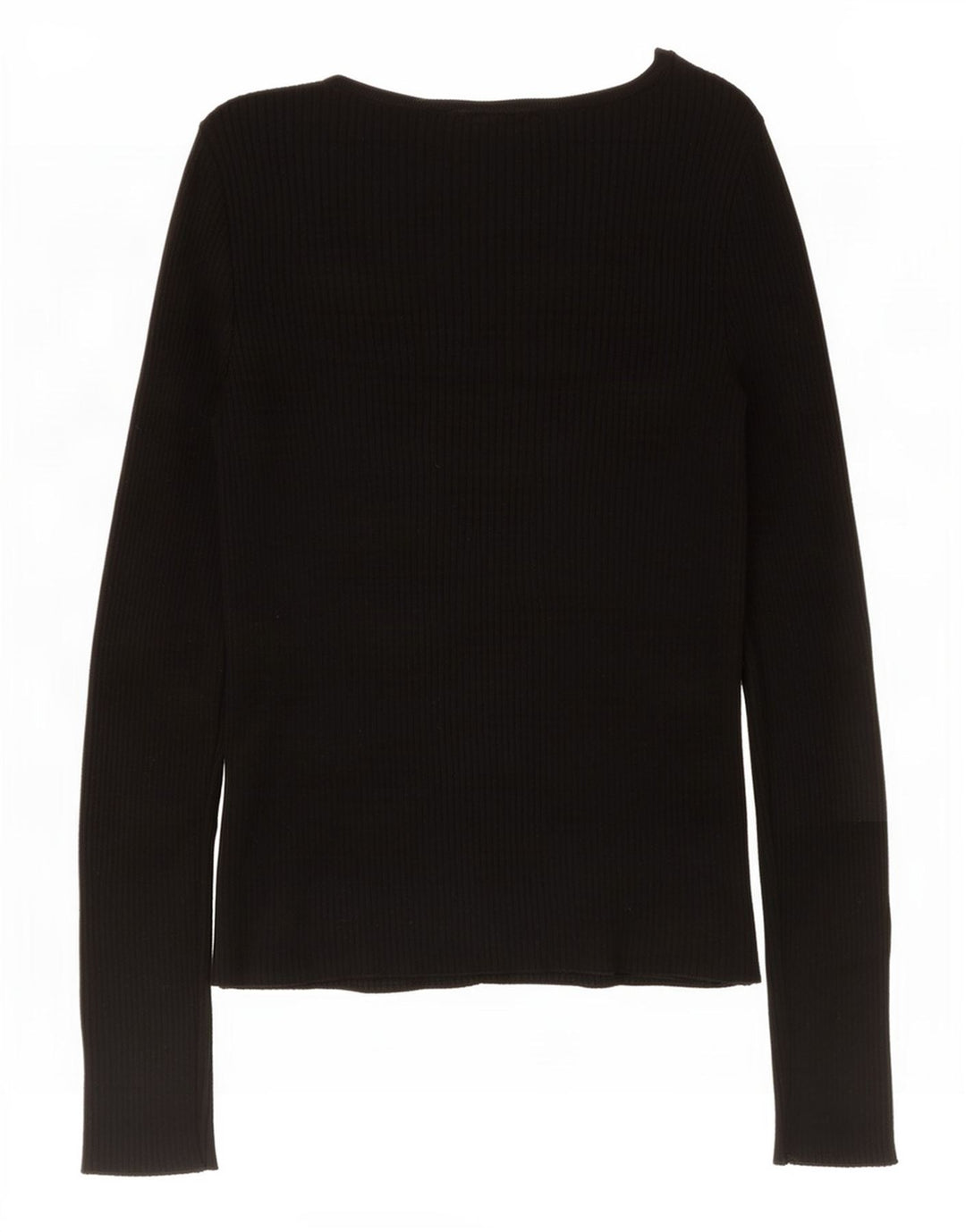 Top feminino Marks & Spencer manga comprida UK 8 pequeno viscose preta