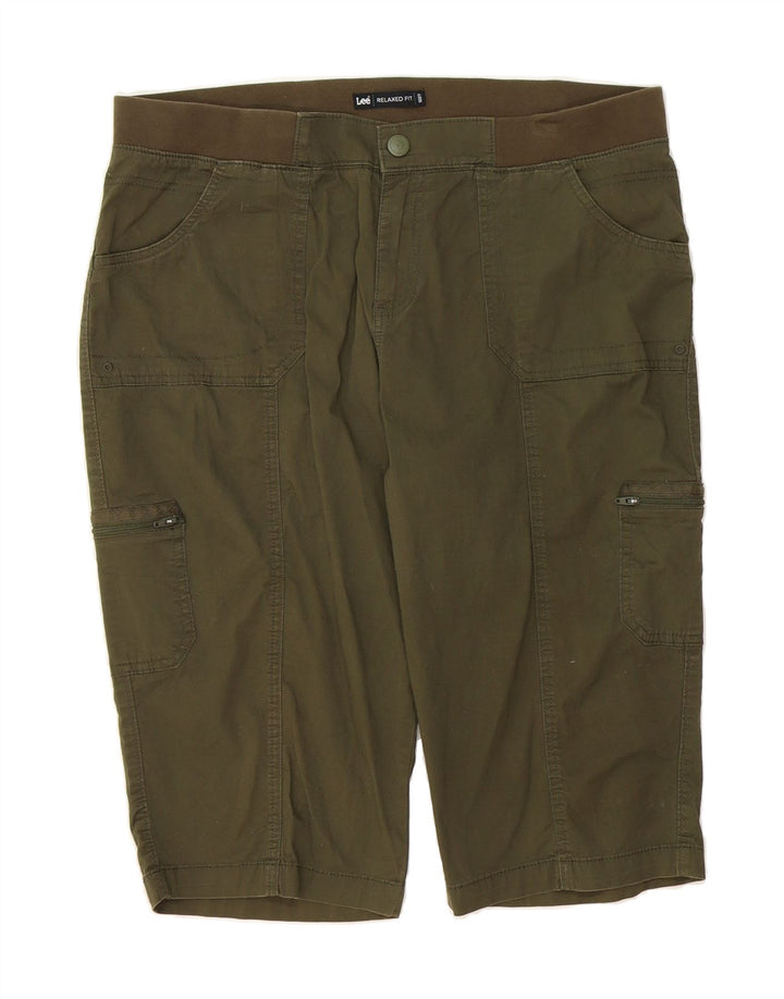 LEE Womens Relaxed Fit Cargo Shorts US 16 2XL W38  Green Cotton Vintage Lee and Second-Hand Lee from Messina Hembry 